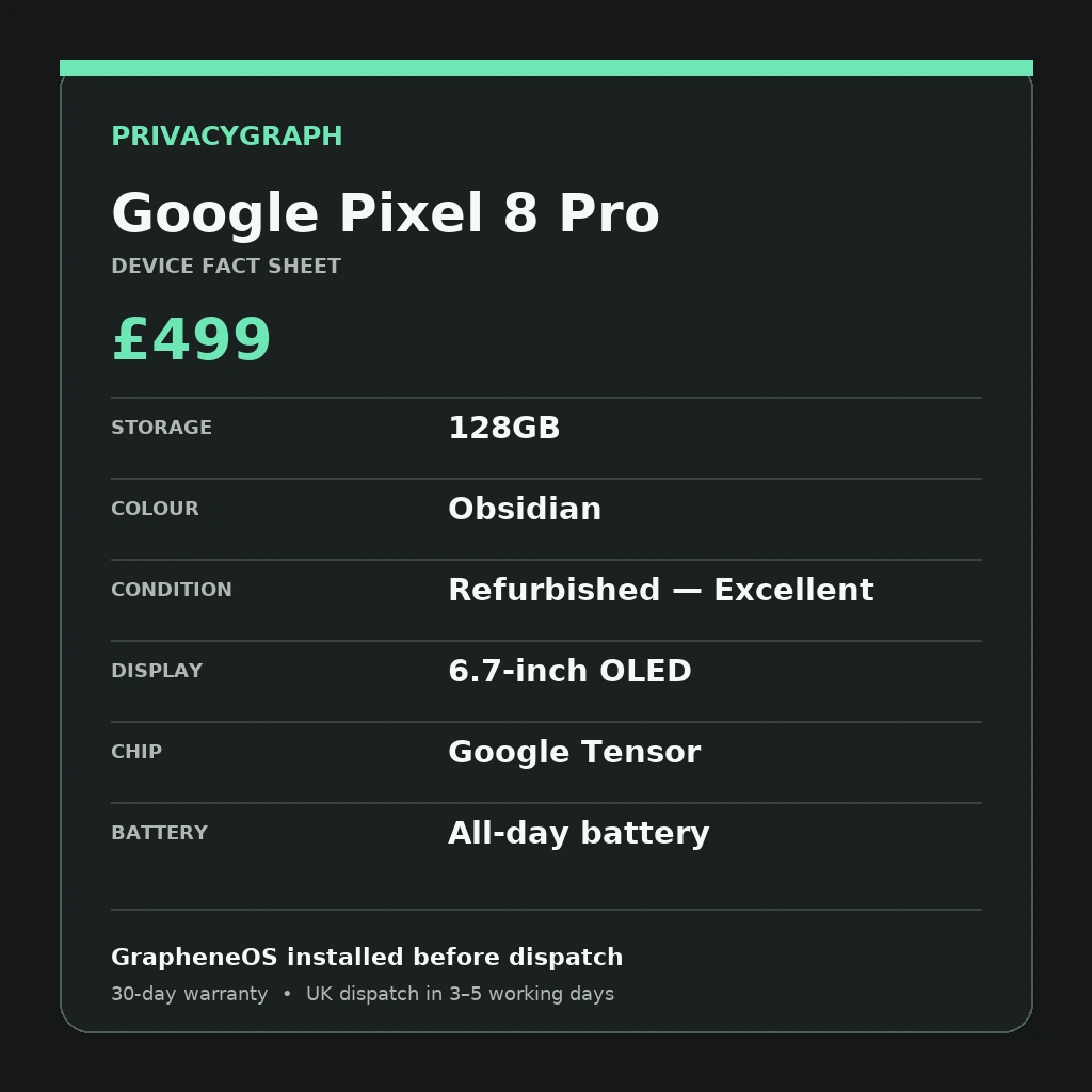 Google Pixel 8 Pro fact sheet thumbnail