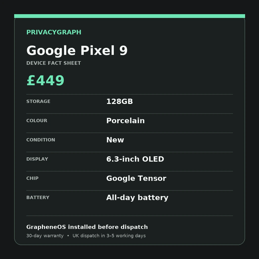 Google Pixel 9 fact sheet thumbnail